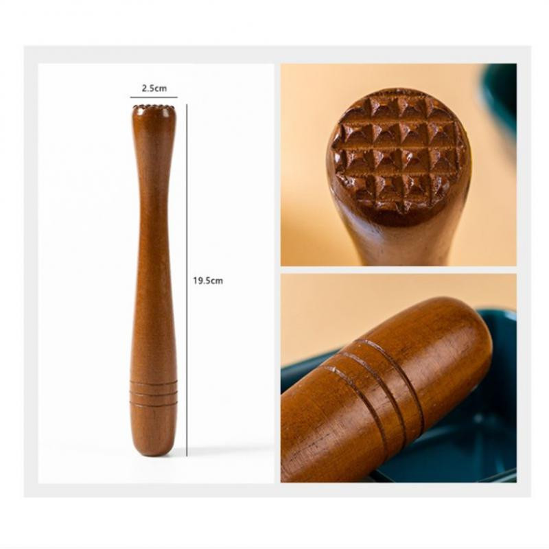 Purustatud paprika bambusmahlapress Puidust kokteil-paprika sidrunimahl, vasardatud paprikapulk piima tee segu, segamispulk