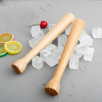 1 бр. Beechwood Drink Muddler Wooden Masher Crusher Cocktail Damper Bar Tool Ice Hammer DIY Drink Fruit Muddler Инструмент за натрошен лед