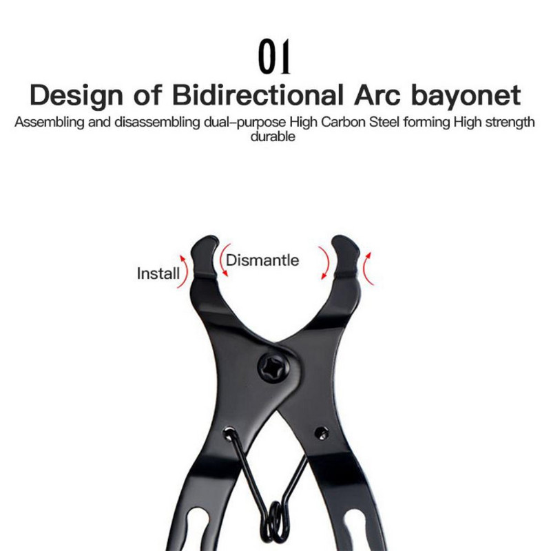 Nešiojamos dviračio grandinės greito atsegamos sagties spaustuko dviračio išmontavimo montavimo veržliarakčio replės mini dviračio remonto įrankis su kabliu