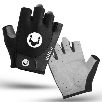 Puspirštės dviratininkų pirštinės Vasarinės, kvėpuojančios, neslidžios, dėvėjimuisi atsparios pirštinės, storesnės, sugeriančios, amortizacinės pagalvėlės motociklo dviračiui