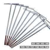 Naujas pailgintas T formos šešiabriaunis veržliaraktis 300/320 mm Torx šešiabriaunis veržliaraktis vidinis veržliaraktis T20-T40 H3-H6 rankinio remonto įrankiai namų automobiliui