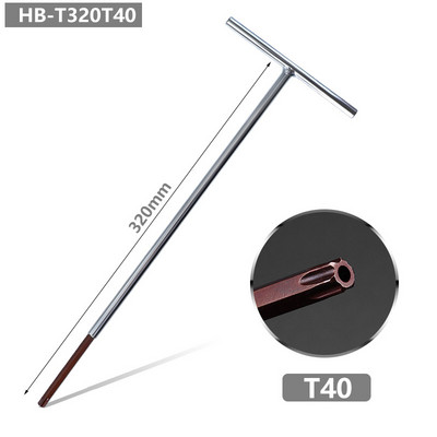 Naujas pailgintas T formos šešiabriaunis veržliaraktis 300/320 mm Torx šešiabriaunis veržliaraktis vidinis veržliaraktis T20-T40 H3-H6 rankinio remonto įrankiai namų automobiliui