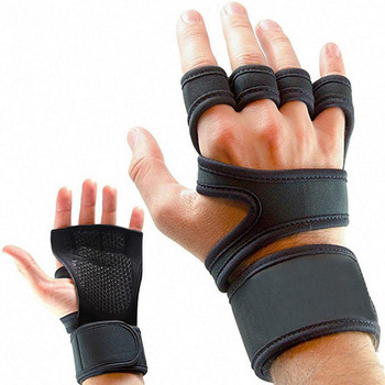 1 ζευγάρια γάντια προπόνησης άρσης βαρών για άνδρες Γυναικεία γάντια προστασίας παλάμης καρπού χεριών Fitness Sports Body Building Gymnastics Gym