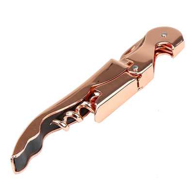 Ezüst fekete arany rózsa arany rozsdamentes acél dupla csuklós dugóhúzós professzionális bornyitó pincér sörösüvegnyitó