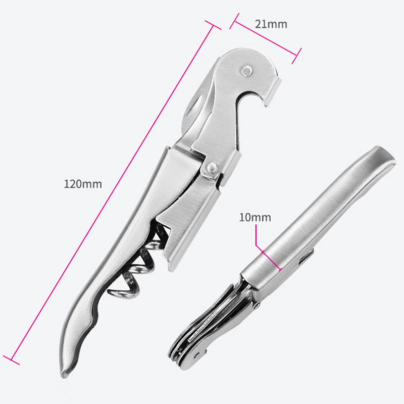 Ezüst fekete arany rózsa arany rozsdamentes acél dupla csuklós dugóhúzós professzionális bornyitó pincér sörösüvegnyitó