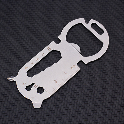 Auto Vonkajší nerezový multifunkčný kľúč v tvare vreckového nástroja Keychain otvárač na fľaše kľúč pravítko domáce kuchynské potreby