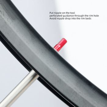 Инструмент за поставяне на нипелна спица за шосеен велосипед Антикорозионен гаечен ключ за премахване на нипелна спица за велосипеден ключ 1,5 mm Приложен шестограмен ключ