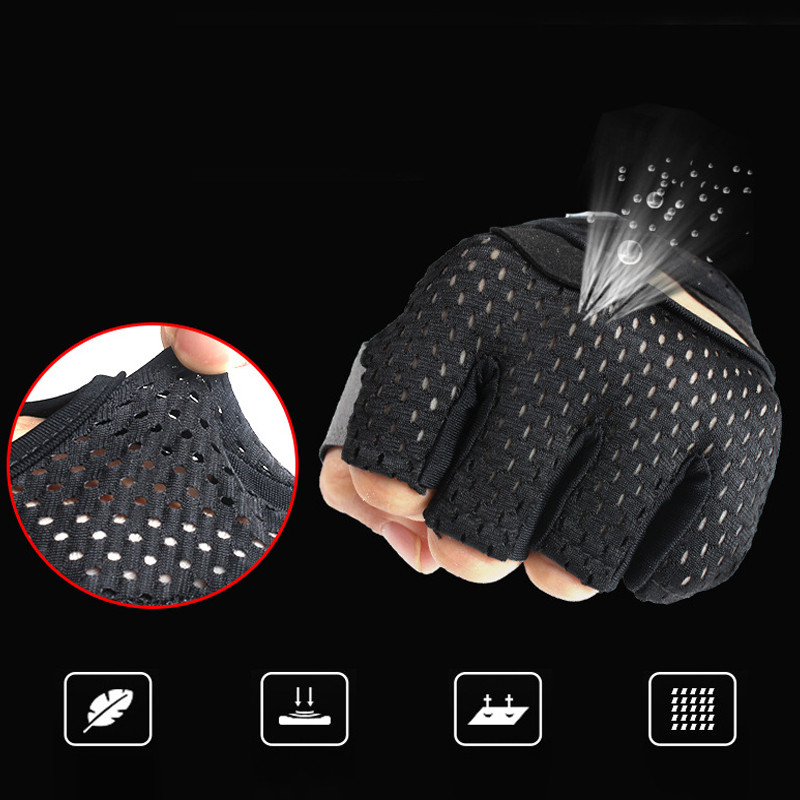 Naiste Fitness Kindad Jooga Kulturismi Treening Kindad Hingavad õhukesed libisemiskindlad Meeste Jõusaali Tõstmise Poolsõrme kindad