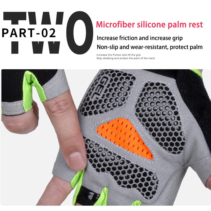 Dviračių pirštinės Vyrai Moteriškos Puspirštinės Pirštinės Kvėpuojančios Sportinės Pirštinės Neslystančios Apsaugos nuo prakaitavimo Apsauginės nuo smūgio Dviračio pirštinės