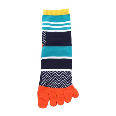 Spalvingos medvilninės penkių pirštų trumpos kojinės ryškių spalvų juostelės gatvės mados jaunos laisvalaikio Harajuku linksmos ir juokingos kojinės su pirštais