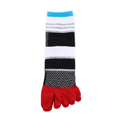 Spalvingos medvilninės penkių pirštų trumpos kojinės ryškių spalvų juostelės gatvės mados jaunos laisvalaikio Harajuku linksmos ir juokingos kojinės su pirštais