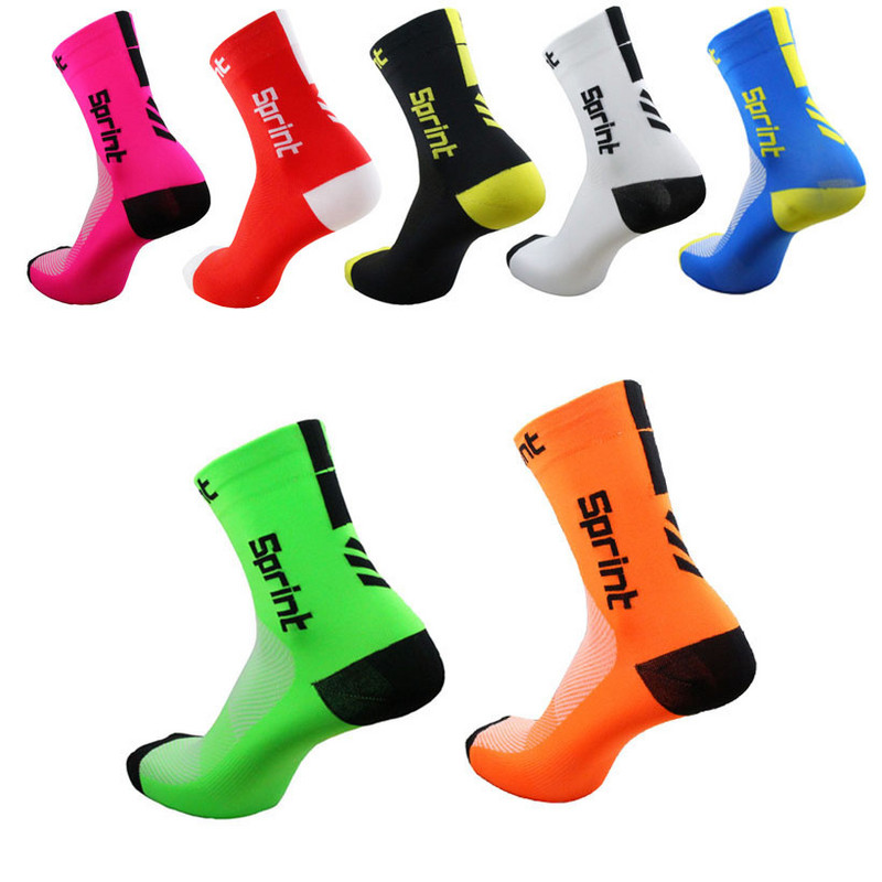 Vyrai 7 Kojinių spalvos Dviračių sportas Moterys Apsaugo nuo prakaito Lauko Sportas Bėgimas Krepšinis Sportinės Kojinės Dviratis Dviratis Kojinės Calcetines Ciclismo