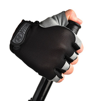 Спортни ръкавици за фитнес Мъжки/дамски велосипедни ръкавици с абсорбираща удари гел подложка Дишаща за фитнес зала Вдигане на тежести Ръкавица с половин пръст
