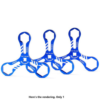 RISK RL228 Εξαρτήματα εργαλείων κλειδιού πιρουνιού ποδηλάτου Αλουμίνιο 6 σε 1 κλειδί πιρουνιού ποδηλάτου Τοποθέτηση/αφαίρεση Για 24/26/27/28/30/32 Mm Μπλε