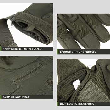 Зимни спортни ръкавици Мъжки външни военни ръкавици с цял пръст Армейски тактически ръкавици Устойчиви на износване ръкавици за езда