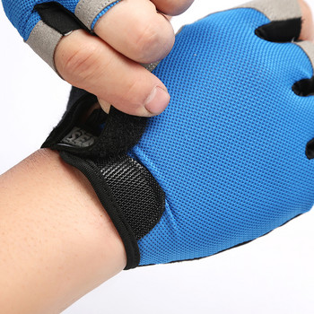 Противохлъзгащи се дишащи ръкавици с половин пръст Удароустойчиви ръкавици за колоездене Гел MTB Летни мъже Фитнес зала Crossfit Упражнения Спортни ръкавици