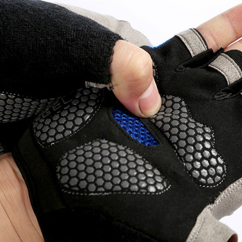 Противохлъзгащи се дишащи ръкавици с половин пръст Удароустойчиви ръкавици за колоездене Гел MTB Летни мъже Фитнес зала Crossfit Упражнения Спортни ръкавици