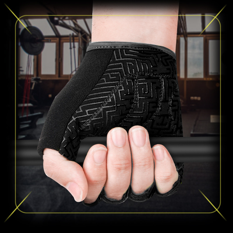 Jõusaal Sport Fitness Kindad Hingavad libisemisvastased raskuste tõstmise kindad Mees Naine Peopesa Kaitsvad Kulturismi kindad raskuste jaoks