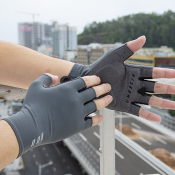 HISERWA 2023 Нови дишащи велосипедни ръкавици с половин пръст Мъже Жени Противоплъзгащи се против изпотяване Спортни ръкавици на открито Велосипедни ръкавици