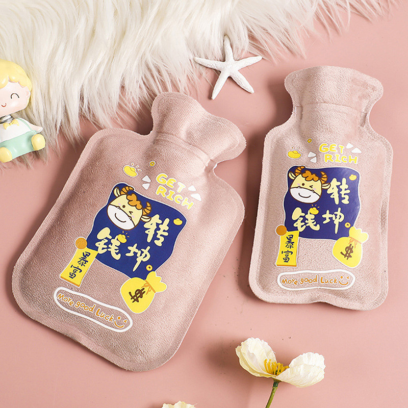 Armas kuumaveepudelikott tüdrukutele PVC/plüüsist õlasoojendaja käesoojenduskomplekt, soe kõht koheselt kuuma pakk Talvine veesoojenduspadi