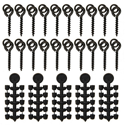 50 τμχ Λαστιχένιες χάντρες για κυπρίνο Άγκιστρο για κυπρίνο Αξεσουάρ ψαρέματος γάντζο ψαρέματος 20 τμχ Fishing Boilie Screw Chod Rigs