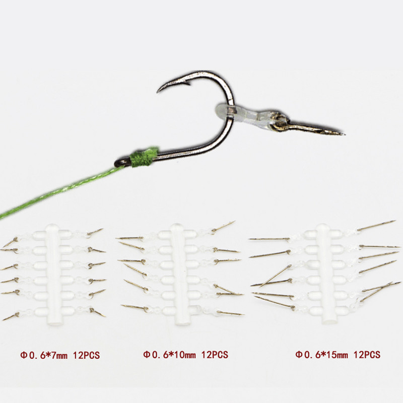 12 komada Metalni mamac Spike Pribor za pecanje šarana Mamac Sting Boilies Pin s prozirnom gumenom kukuruzom Ronnie Hair Rig Oprema za hranilicu šarana