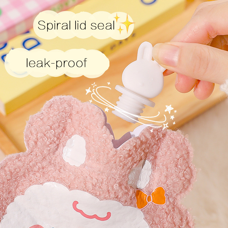 Cartoon Plush Bear kuumaveepudel vee täidis Teddy Velvet väike kaasaskantav õpilaste kätesoojendaja armas 350ml mini sooja vee kott