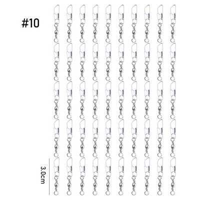 50 vnt. tvirti žiedai, pasukami meškeriukai, metaliniai meškeriojimo kaiščio jungtis su užsegimu užsegami žvejybos kabliukai.