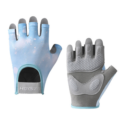 GOBYGO Fitness Gloves Naiste libisemisvastased hingavad lööke neelavad poolsõrmega spordikindad jalgrattasõidu jooga hantlite tõstmiseks