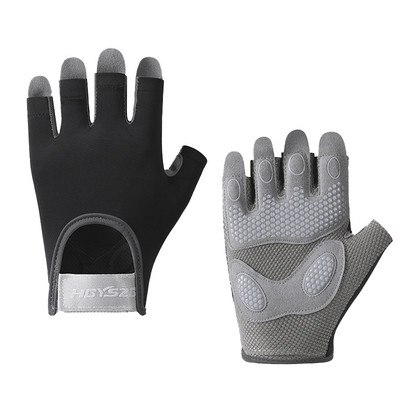 GOBYGO Fitness Gloves Naiste libisemisvastased hingavad lööke neelavad poolsõrmega spordikindad jalgrattasõidu jooga hantlite tõstmiseks