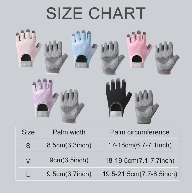 GOBYGO Fitness Gloves Naiste libisemisvastased hingavad lööke neelavad poolsõrmega spordikindad jalgrattasõidu jooga hantlite tõstmiseks