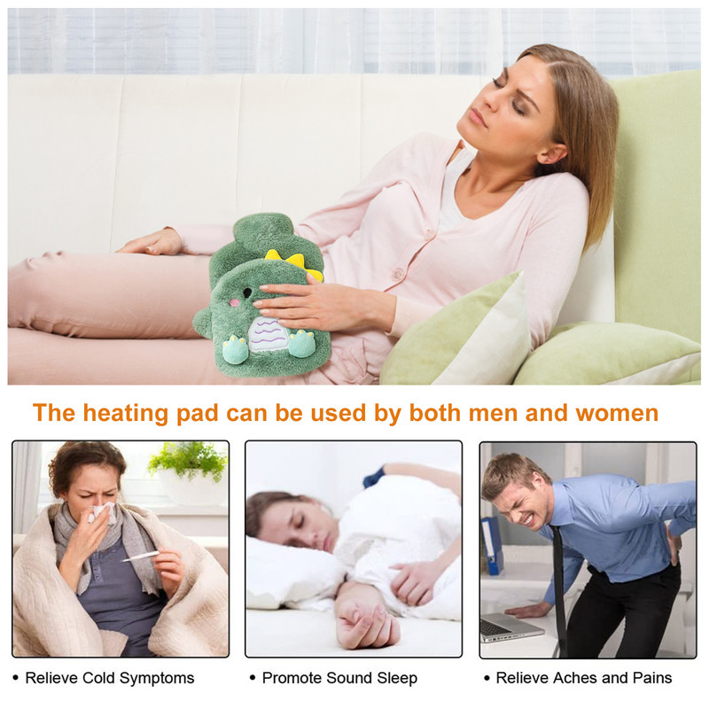 Vandenį užpildantys karšto vandens maišeliai Rankiniai šildytuvai, apsaugantys nuo nuplikimo PVC, savaime įkaistantis rankų šildytuvas Daugiafunkciniai pliušiniai pilvo šildytuvai