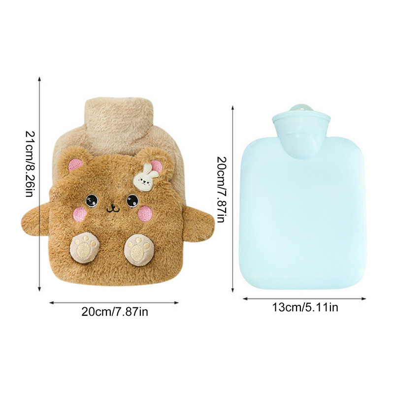 Vandenį užpildantys karšto vandens maišeliai Rankiniai šildytuvai, apsaugantys nuo nuplikimo PVC, savaime įkaistantis rankų šildytuvas Daugiafunkciniai pliušiniai pilvo šildytuvai