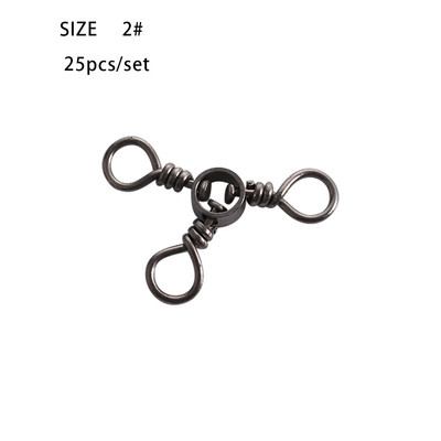 25 tk/pakendis kolmesuunaline pöörlev karpkala konksud 3-suunaline pöörlev konks püügikonnektor kolmiknärvi pöörd püügitarvete tarvikud