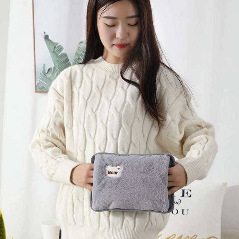 Y1QB įkraunamas karšto vandens maišelis elektrinis USB šildymo vandens kišenė Mielas animacinis meškiukas, skirtas namų miegamojo bendrabutyje