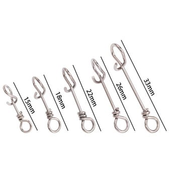 50 τεμ. από ανοξείδωτο ατσάλι Fishing Fastach Clips Fishing Connector Snaps Snevels Rolling Quick Lock Fish Connection Accessories