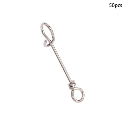50 τεμ. από ανοξείδωτο ατσάλι Fishing Fastach Clips Fishing Connector Snaps Snevels Rolling Quick Lock Fish Connection Accessories