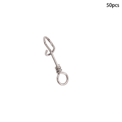 50 τεμ. από ανοξείδωτο ατσάλι Fishing Fastach Clips Fishing Connector Snaps Snevels Rolling Quick Lock Fish Connection Accessories
