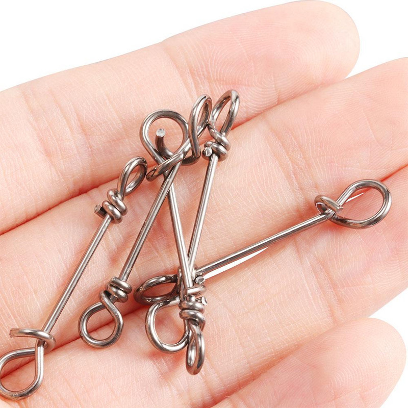 50 τεμ. από ανοξείδωτο ατσάλι Fishing Fastach Clips Fishing Connector Snaps Snevels Rolling Quick Lock Fish Connection Accessories