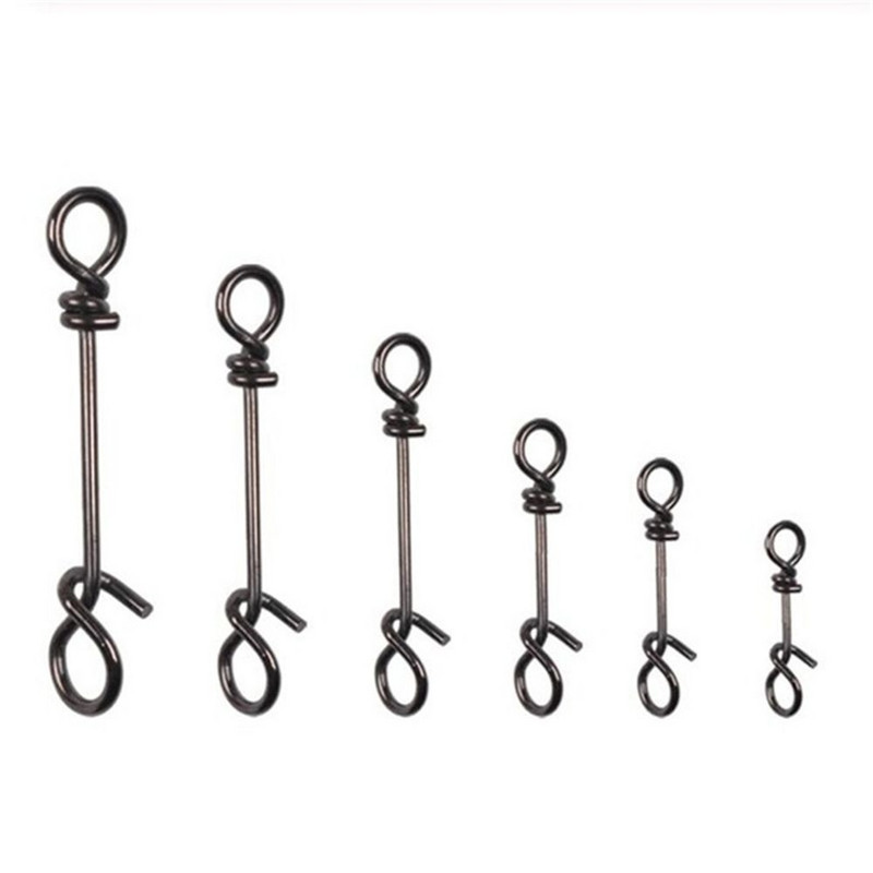 50 τεμ. από ανοξείδωτο ατσάλι Fishing Fastach Clips Fishing Connector Snaps Snevels Rolling Quick Lock Fish Connection Accessories