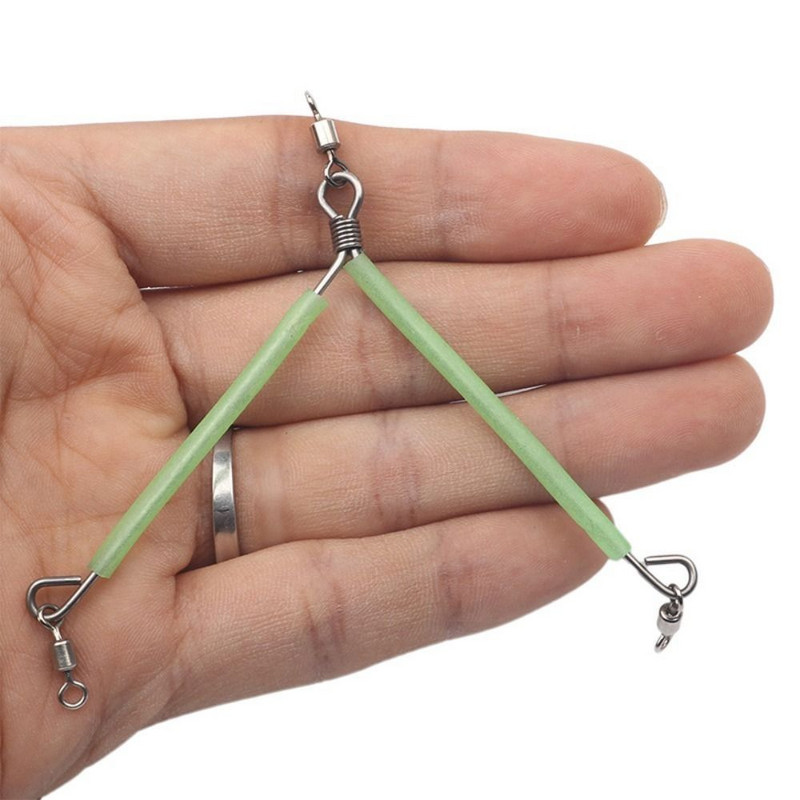 5db világító horgászegyensúly csatlakozó, T-alakú trident, összegabalyodásgátló gém horgászszerszám guruló forgóval