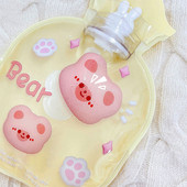 Kawaii átlátszó melegvizes táska kézi meleg vizes palack szivárgásmentes tömítés 3D sztereó melegvíz táska PVC mini meleg kézmelegítő
