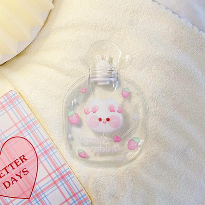 Kawaii átlátszó melegvizes táska kézi meleg vizes palack szivárgásmentes tömítés 3D sztereó melegvíz táska PVC mini meleg kézmelegítő