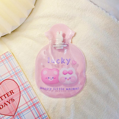 Kawaii átlátszó melegvizes táska kézi meleg vizes palack szivárgásmentes tömítés 3D sztereó melegvíz táska PVC mini meleg kézmelegítő