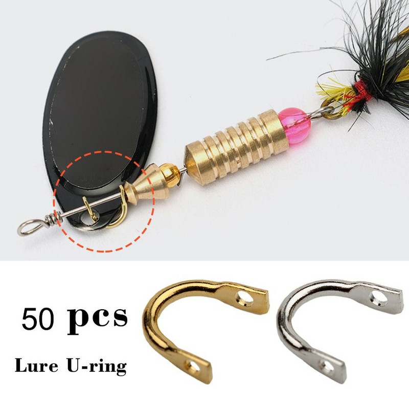 100 tk messingist kalapüügiriistad Easy Spinner Clevis U-kujuline konnektor Spinnerbait peibutis tarvikud DIY kalastustarbed