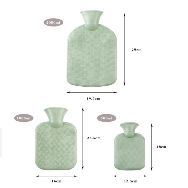 Επαναχρησιμοποιήσιμη μεγάλη τσάντα ζεστού νερού 2 λίτρων Φορητά παχύρρευστα λαστιχένια μπουκάλια ζεστού νερού Θερμότερη τσάντα θεραπείας για την ανακούφιση του πόνου