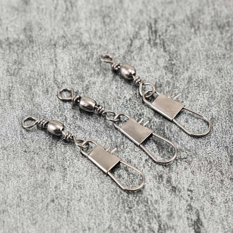 100 vienetų / partijos 30 mm žvejybos jungties jungtis, tvirta žiedai, rutulinio vamzdelio pasukamas kaištis su užsegamais žuvies reikmenų priedais