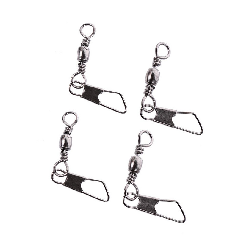 100 vnt. metalinių pasukamų tvirtų žiedų žvejybos kaiščio lyno jungtis su užsegamais pasukamaisiais įrankiais, žvejybos įrankiais