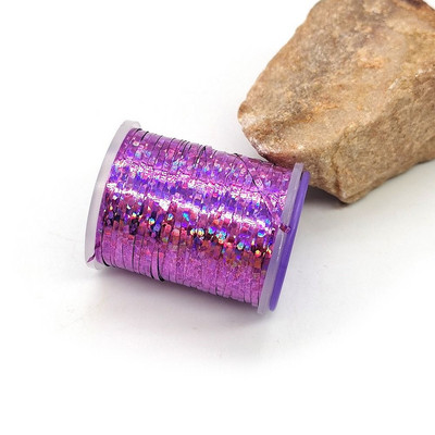 1 τεμ. Ολογραφικά Flat Tinsel Fishing Flies 120yards 1mm Tinsel Flash Streamer Nymph Thread Fly Fly Teing Materials Fish Accessories