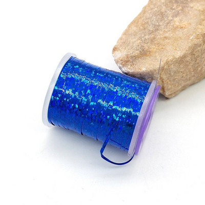 1 τεμ. Ολογραφικά Flat Tinsel Fishing Flies 120yards 1mm Tinsel Flash Streamer Nymph Thread Fly Fly Teing Materials Fish Accessories